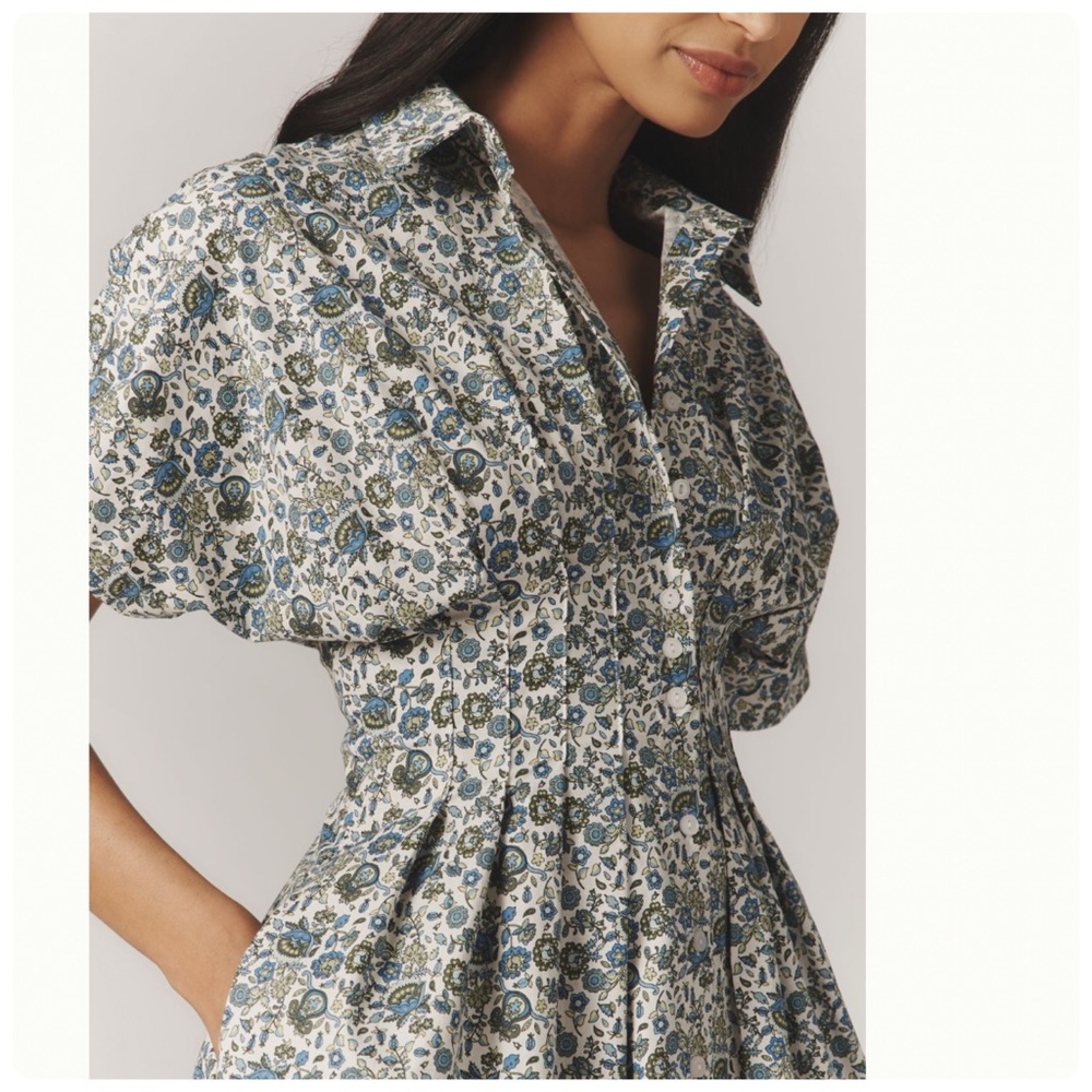 NWT Anthropologie The Tobie Mini Shirt Dress by Exquise All-Over-Floral